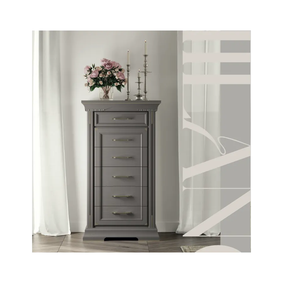 MILANO Włoska Komoda wysoka 6 szuflad 75 x 131 x 53cm / 92220