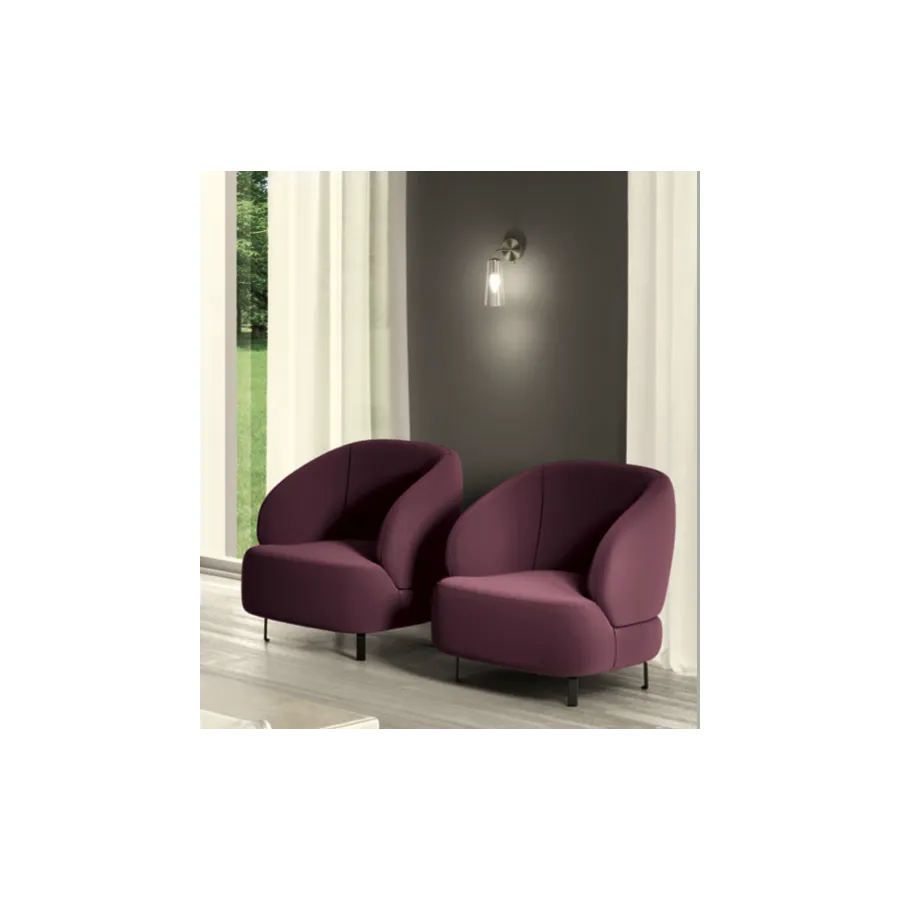 MILANO Włoski fotel tapicerowany kolor DISK 23  77 x 79 x 85cm / 92151