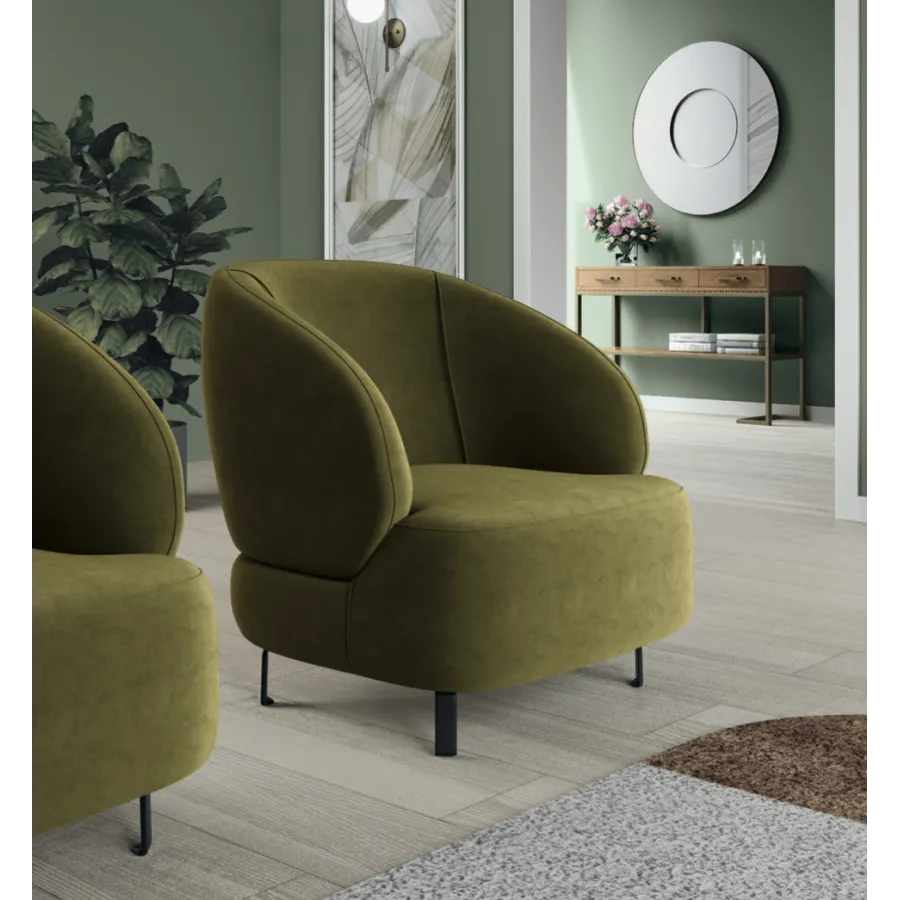 MILANO Włoski fotel tapicerowany kolor DISK 13  77 x 79 x 85cm / 92151