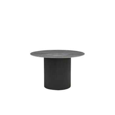 Invicta Stół UNIQUE okrągły ceramiczny szary marmurowy blat 120cm / 46382