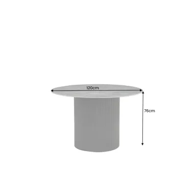 Invicta Stół UNIQUE okrągły ceramiczny szary marmurowy blat 120cm / 46382