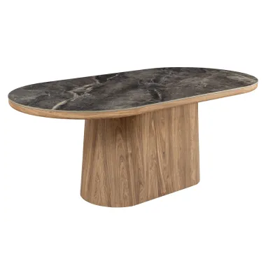 Invicta Stół UNIQUE owalny optyka szarego marmuru 200cm / 46380