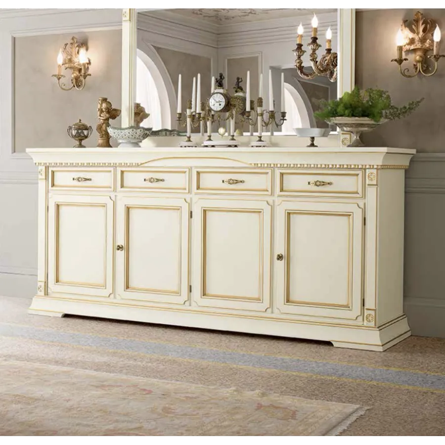 PALAZZO DUCALE ECRU Włoska komoda 4 drzwiowa 205.5 x 94 x 52.5cm / 71BO06