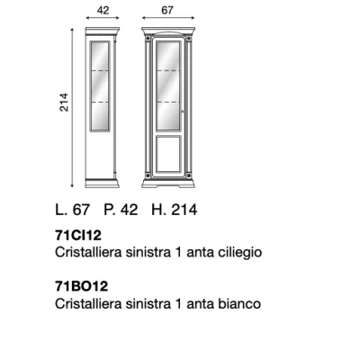 PALAZZO DUCALE ECRU Włoska komoda 2 drzwiowa 114 x 94 x 52.5cm / 71BO04