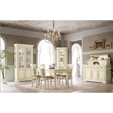 PALAZZO DUCALE ECRU Włoska witryna narożna 1 drzwiowa 88 x 214 x 62cm / 71BO12