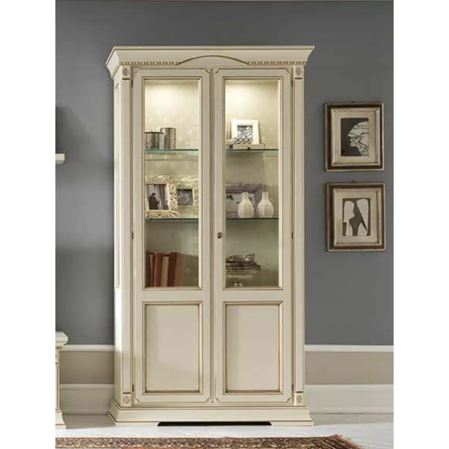 PALAZZO DUCALE ECRU Włoska witryna 2 drzwiowa 112 x 214 x 42cm / 71BO13