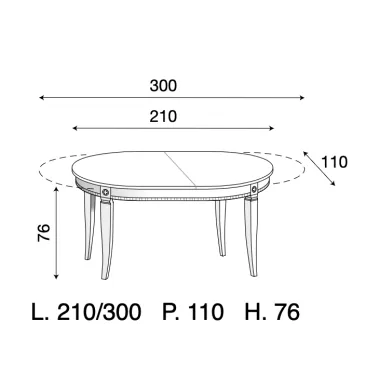 PALAZZO DUCALE ECRU Włoski Stół rozkładany 210-300 x 76 x 110cm / 71BO56
