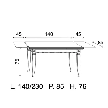 PALAZZO DUCALE ECRU Włoski Stół rozkładany 140-230 x 76 x 85cm / 71BO53