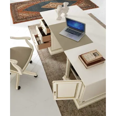 PALAZZO DUCALE ECRU Włoskie biurko Junior 118 x 78 x 61cm / 71BO04SR