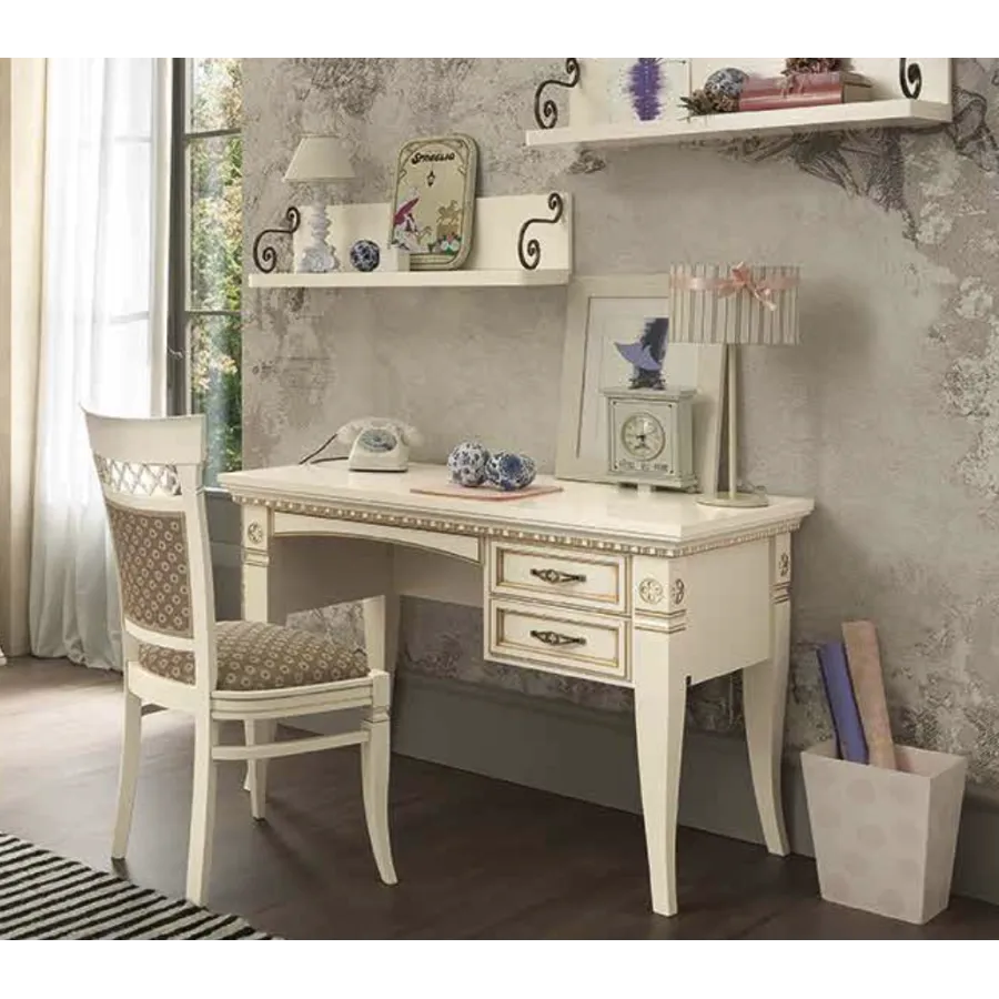 PALAZZO DUCALE ECRU Włoskie biurko Junior 118 x 78 x 61cm / 71BO04SR