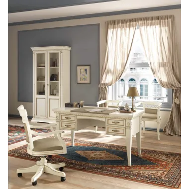 PALAZZO DUCALE ECRU Włoski fotel biurowy 56.5 x 95-102 x 72cm / 71BO02PL