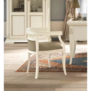 PALAZZO DUCALE ECRU Włoski fotel biurowy 56.5 x 95-102 x 72cm / 71BO02PL