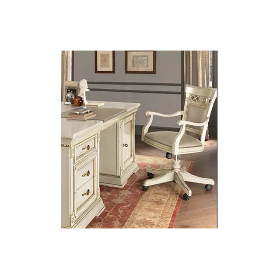 PALAZZO DUCALE ECRU Włoski fotel biurowy 56.5 x 95-102 x 72cm / 71BO02PL