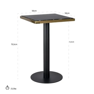 Stół do jadalni Zenza czarny 50cm / 7229