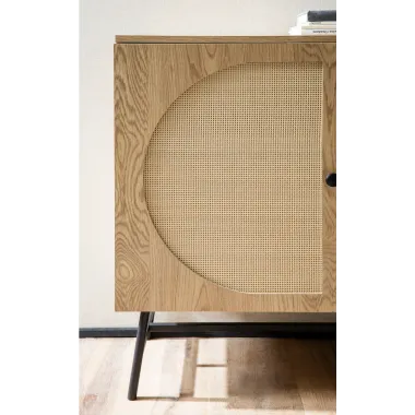 WOHNLING Komoda ratanowa BAMBOO dąb 140 x 80 x 39cm / WL6.892