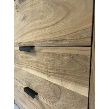 Wohnling Komoda akacja optyka czarnego kamienia 175 x 76 x 40cm / WL7.026