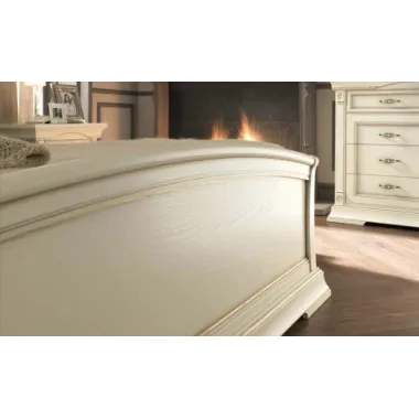 PALAZZO DUCALE ECRU Włoskie Łóżko tapicerowane wezgłowie eco skóra 160 x 200cm / 71BO14LT