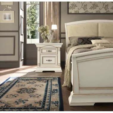 PALAZZO DUCALE ECRU Włoskie Łóżko tapicerowane wezgłowie eco skóra 160 x 200cm / 71BO14LT