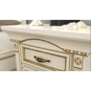 PALAZZO DUCALE ECRU Włoskie Łóżko tapicerowane wezgłowie eco skóra niski podnóżek 180 x 200cm / 71BO35LT