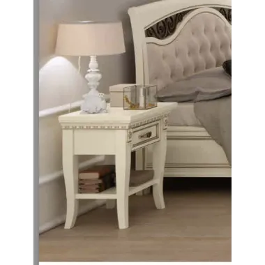 PALAZZO DUCALE ECRU Włoskie Łóżko tapicerowane wezgłowie eco skóra niski podnóżek 140 x 200cm / 71BO33LT