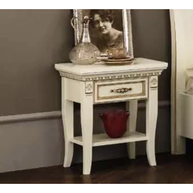 PALAZZO DUCALE ECRU Włoskie Łóżko tapicerowane wezgłowie eco skóra niski podnóżek 140 x 200cm / 71BO33LT