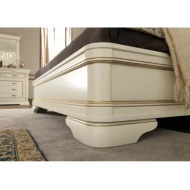 PALAZZO DUCALE ECRU Włoskie Łóżko tapicerowane wezgłowie eco skóra 160 x 200cm / 71BO14LT