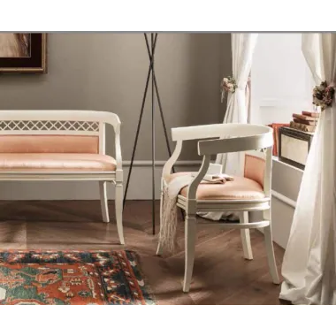 PALAZZO DUCALE ECRU Włoskie Łóżko perforowane wezgłowie niski podnóżek 140 x 200cm / 71BO23LT