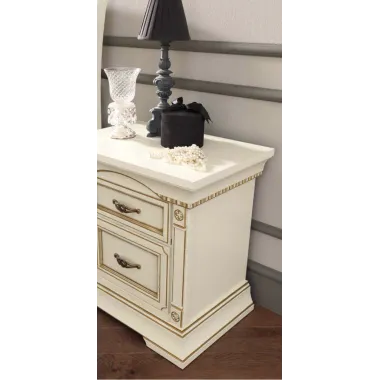 PALAZZO DUCALE ECRU Włoskie Łóżko perforowane wezgłowie niski podnóżek 140 x 200cm / 71BO23LT