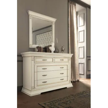 PALAZZO DUCALE ECRU Włoskie Łóżko perforowane wezgłowie niski podnóżek 160 x 200cm / 71BO24LT