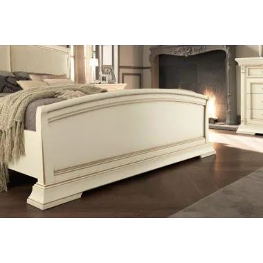 PALAZZO DUCALE ECRU Włoskie Łóżko perforowane wezgłowie niski podnóżek 160 x 200cm / 71BO24LT