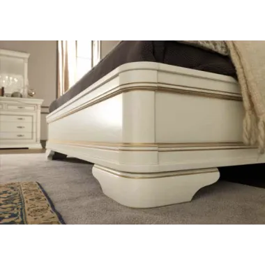 PALAZZO DUCALE ECRU Włoskie Łóżko perforowane wezgłowie niski podnóżek 180 x 200cm / 71BO25LT