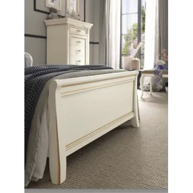 PALAZZO DUCALE ECRU Włoskie Łóżko perforowane wezgłowie niski podnóżek 180 x 200cm / 71BO25LT