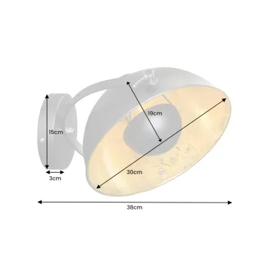 Invicta Kinkiet STUDIO czarno-złoty 38cm / 35124