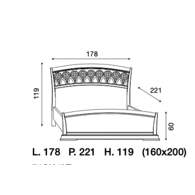 PALAZZO DUCALE ECRU Włoskie Łóżko perforowane wezgłowie wysoki podnóżek 160 x 200cm / 71BO04LT