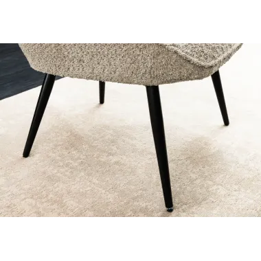 Invicta Fotel SCANDINAVIA z podłokietnikami bouclé 73cm / 44022