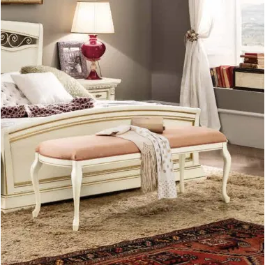 PALAZZO DUCALE ECRU Włoskie Łóżko perforowane wezgłowie wysoki podnóżek 180 x 200cm / 71BO05LT