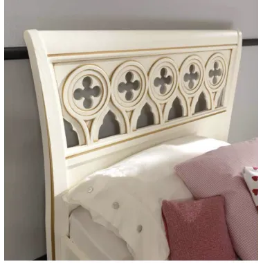 PALAZZO DUCALE ECRU Włoskie Łóżko perforowane wezgłowie wysoki podnóżek 180 x 200cm / 71BO05LT
