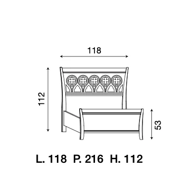 PALAZZO DUCALE ECRU Włoskie Łóżko perforowane wezgłowie wysoki podnóżek 180 x 200cm / 71BO05LT