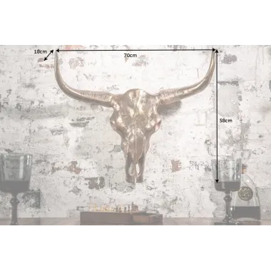 Invicta Dekoracja ścienna czaszka MATADOR 70cm / 39533