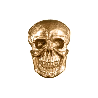 Invicta Dekoracja ścienna złota CZASZKA 40cm / 38385