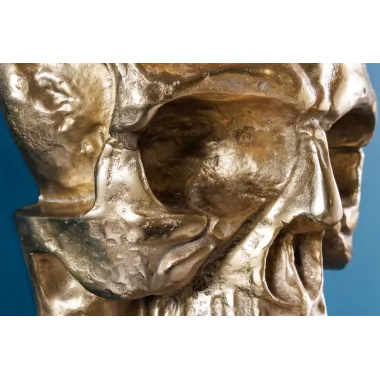 Invicta Dekoracja ścienna złota CZASZKA 40cm / 38385