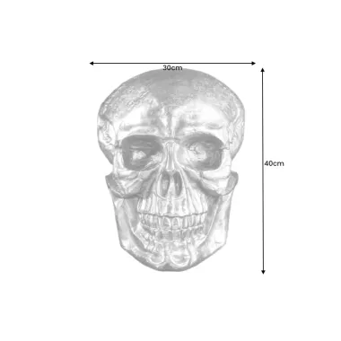 Invicta Dekoracja ścienna srebrna CZASZKA 40cm / 38383