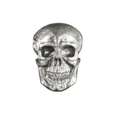 Invicta Dekoracja ścienna srebrna CZASZKA 40cm / 38383