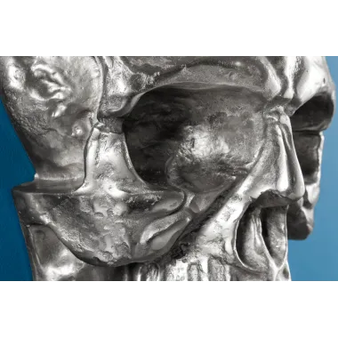 Invicta Dekoracja ścienna srebrna CZASZKA 40cm / 38383