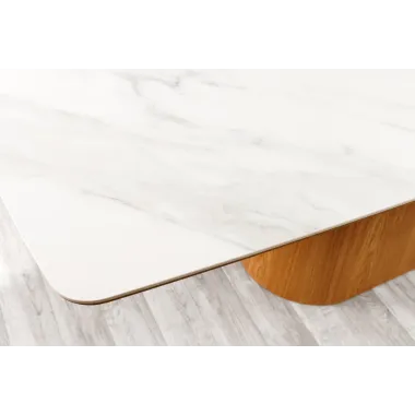 Invicta Stół UNIQUE drewno dębowe optyka białego marmuru 200cm / 45142