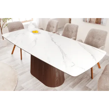 Invicta Stół UNIQUE drewno orzechowe optyka białego marmuru 200cm / 45139