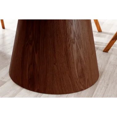 Invicta Stół UNIQUE drewno orzechowe okrągły optyka białego marmuru 120cm / 45144