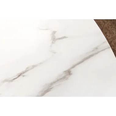 Invicta Stół UNIQUE drewno dębowe okrągły optyka białego marmuru 120cm / 45143