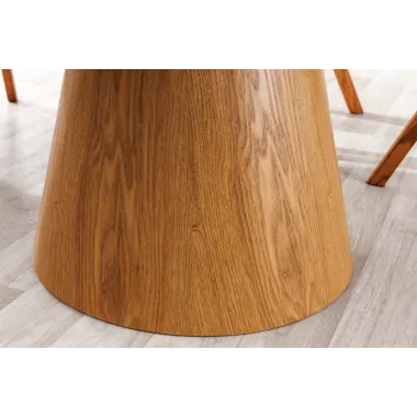 Invicta Stół UNIQUE drewno dębowe okrągły optyka białego marmuru 120cm / 45143