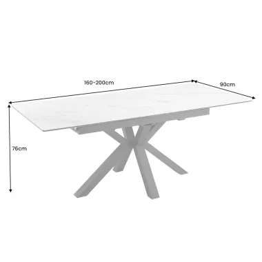 Invicta Stół do jadalni ETERNITY ceramiczny imitacja betonu 160 - 200cm / 46625